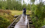 Bro över Hässlebäcken. 5 meter kan ibland vara mycket långt. 2007-07-28